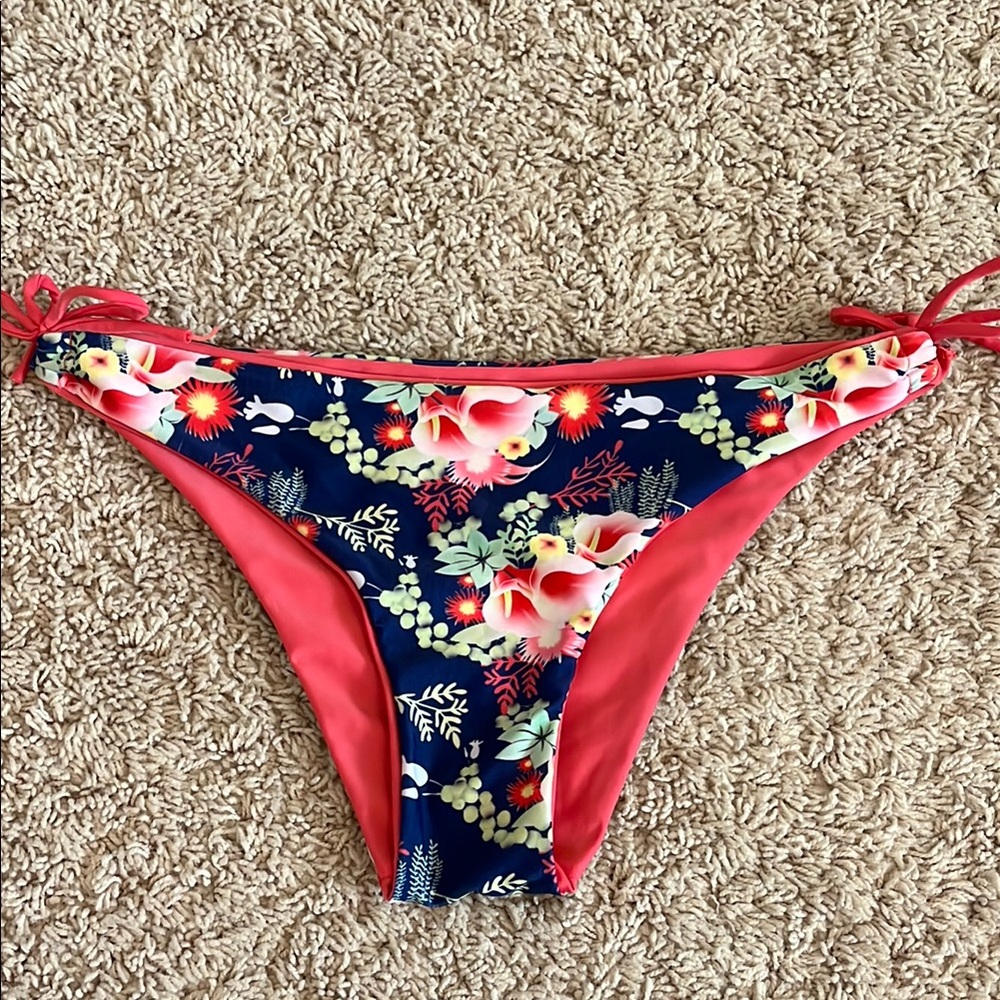 Colorful Floral Bikini Bottom Size L